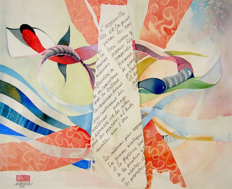770x628 Saatchi Art Collage - Aquarelle Painting
