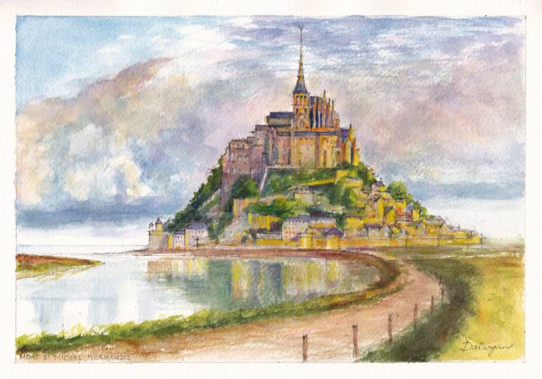 770x538 Saatchi Art Mont Saint Michel Aquarelle Painting By Dai Wynn - Aquarelle Painting