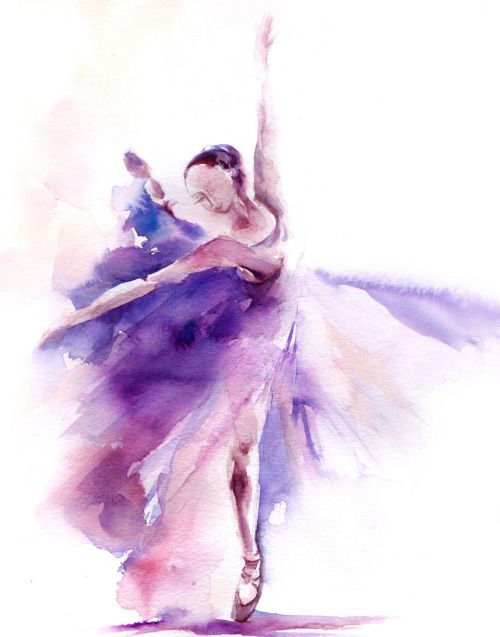 500x637 Aquarelle Painting Ballerina - Aquarelle Painting