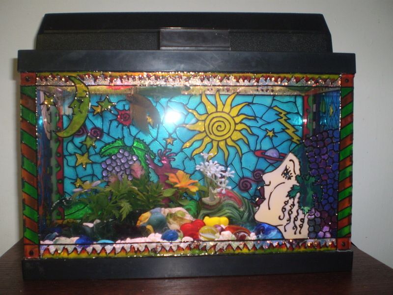 800x600 Diy Painted Aquarium Decor Things Do Do Someday - Aquarium Fish Painting