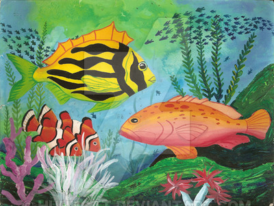 400x300 Poster Painting - Aquarium Painting