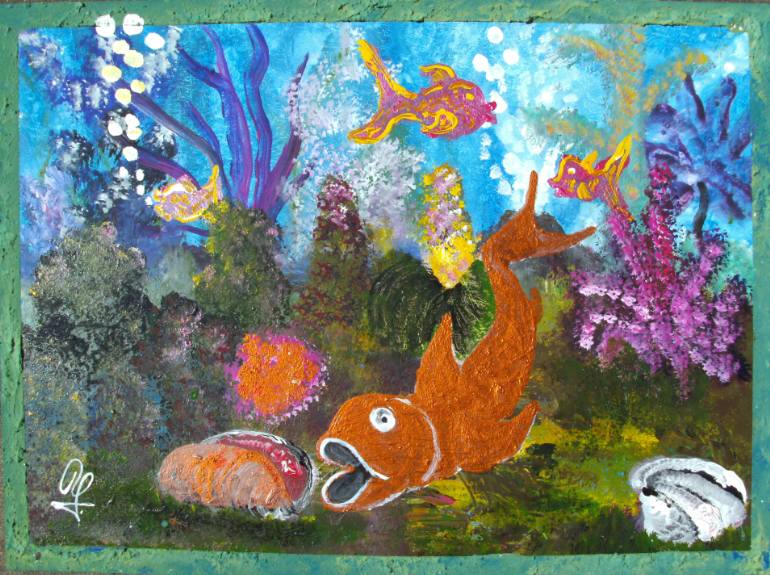 770x575 Saatchi Art Aquarium Painting By Roland Fakler - Aquarium Painting