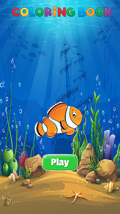 422x750 Aquarium Coloring Book For Kids Free Hd - Aquarium Painting For Kids