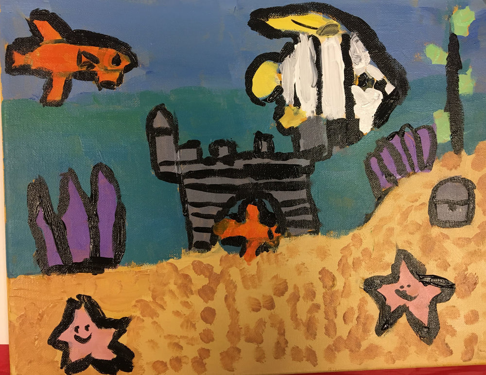 1000x771 Student Art - Aquarium Painting For Kids