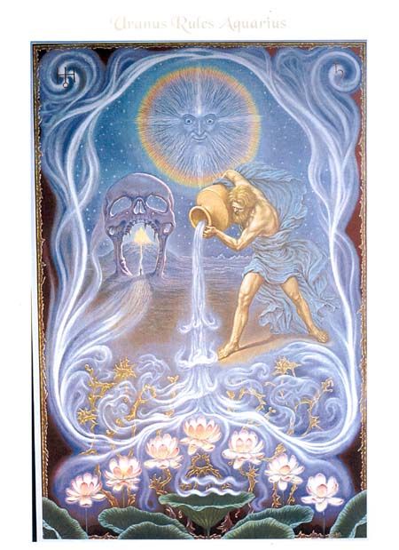 450x619 Aquarius By Johfra Bosschartthe Brilliant And Benevolent Face - Aquarius Painting