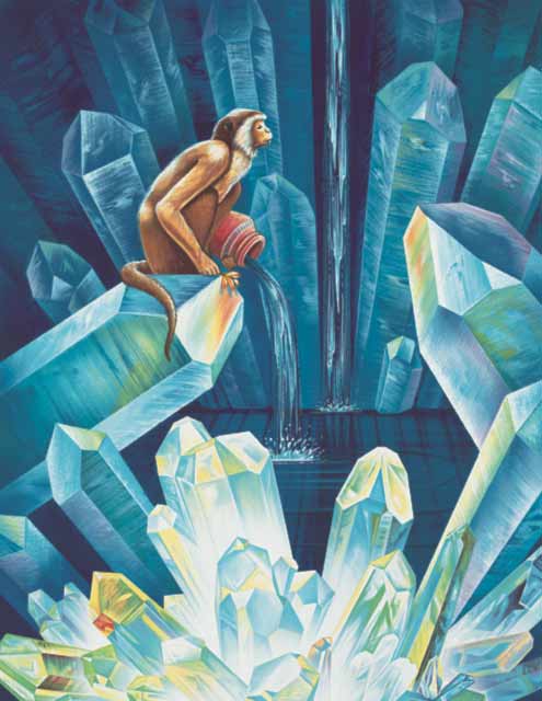 495x640 Monkey Aquarius Art Print - Aquarius Painting