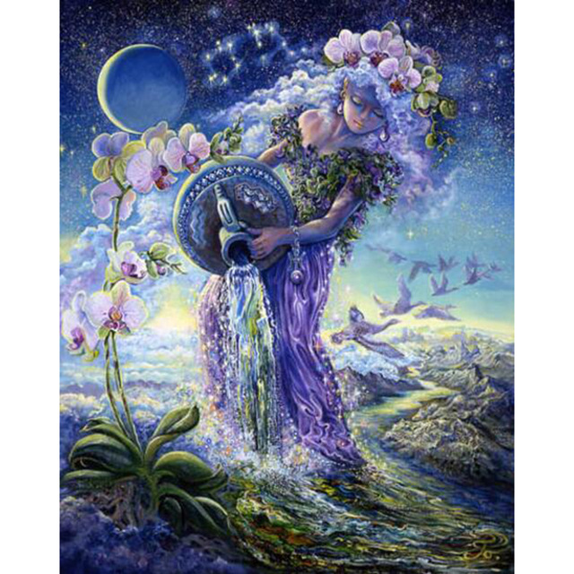 640x640 New Aquarius Fairy Hand Decoration Diamond Embroidery Patchwork - Aquarius Painting