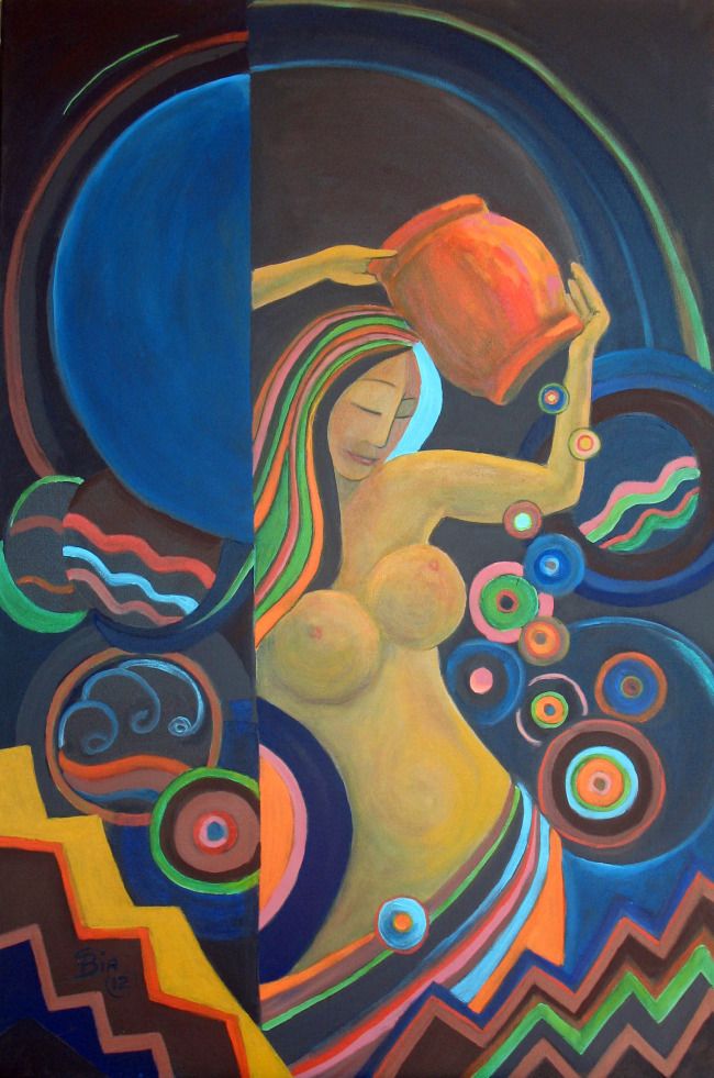 650x981 The 149 Best Aquarius Images On Astrology, Zodiac - Aquarius Painting