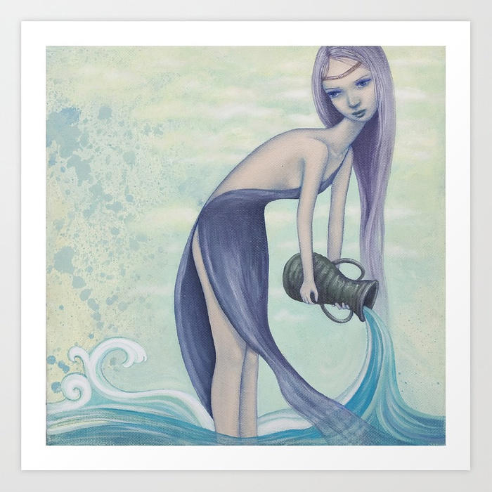 700x700 Aquarius Art Print By Artistandrea Society6 - Aquarius Painting