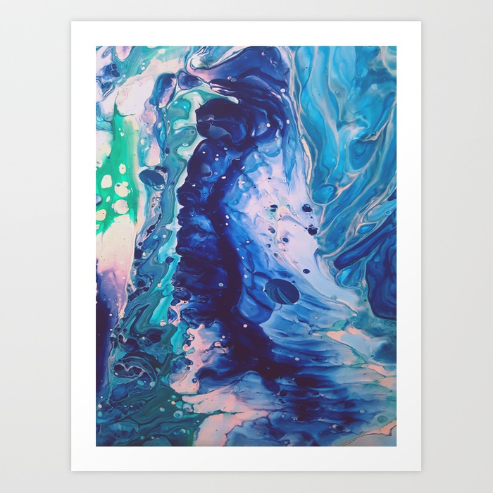 700x700 Aquatic Meditation Art Print By Duckyb Society6 - Aquatic Painting