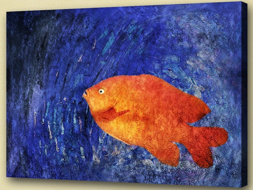 1000x751 Buy Orange Fish By Community Artists Group@ Rs. 5790. Code - Aquatic Painting