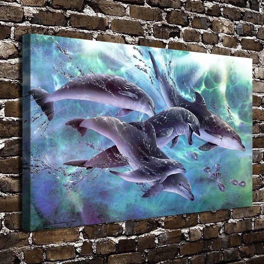 900x900 Buy A0614 Linda Thompson Playful Passage Aquatic - Aquatic Painting