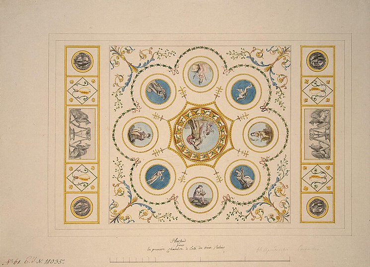 745x538 Ceiling Painting For Of The Arabesque Room In The Catherine Palace - Arabesque Painting