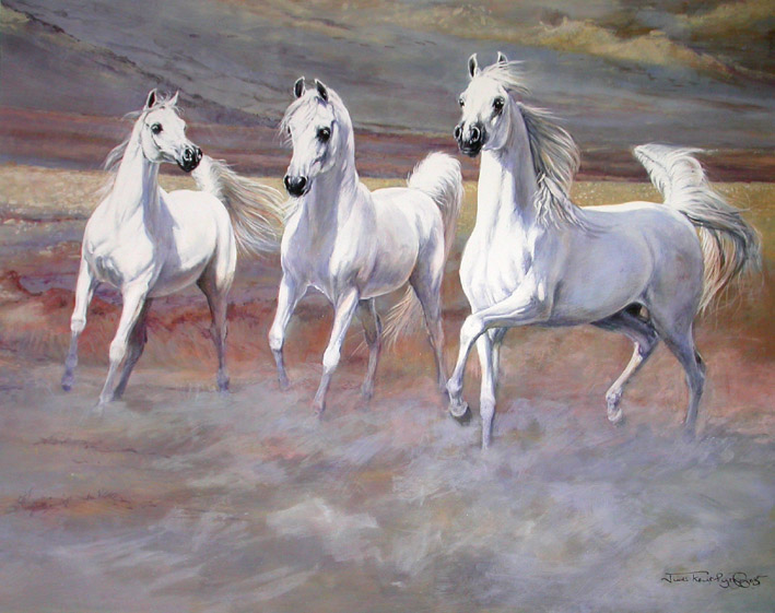 709x561 Desert Treasures, Limited Edition Arabian Horse Print By - Arabian Horse Painting