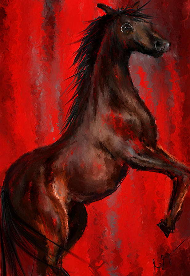 618x900 Glorious Red - Arabian Horse Painting