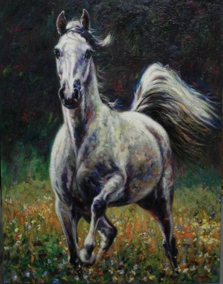 770x981 Saatchi Art Arabian Horse 10 Painting By Paco Moreno - Arabian Horse Painting