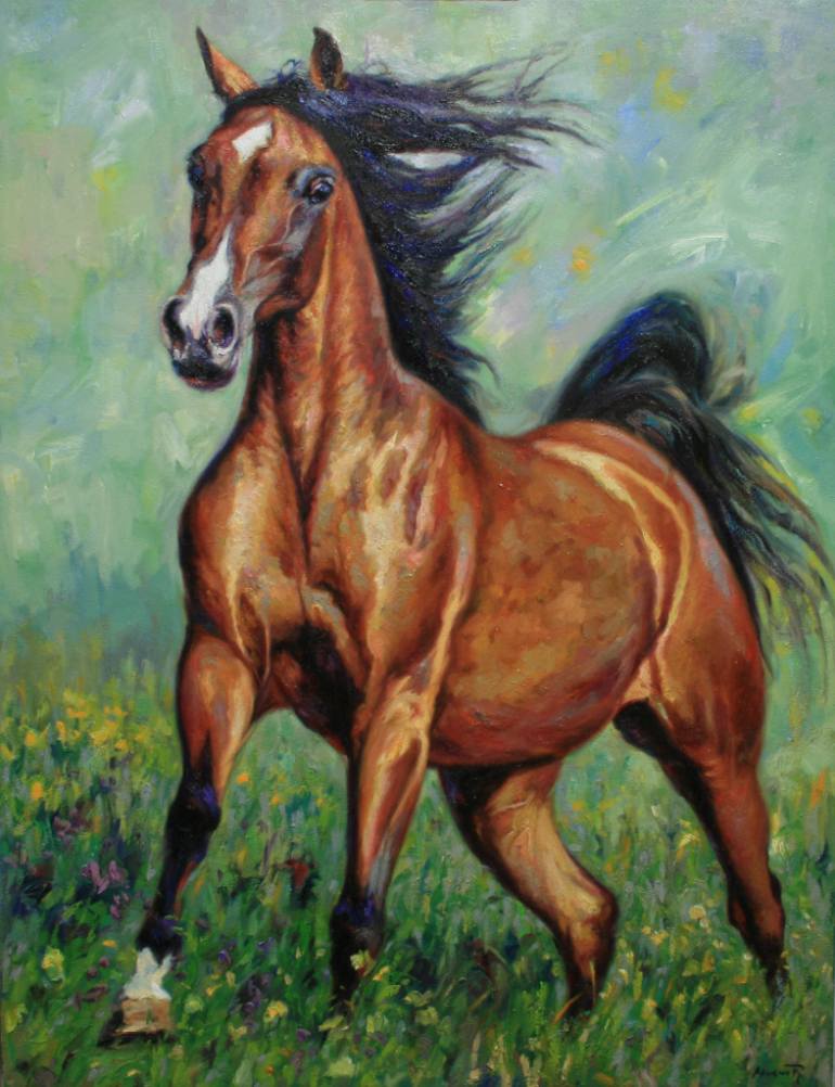 770x1002 Saatchi Art Arabian Horse 6 Painting By Paco Moreno - Arabian Horse Painting