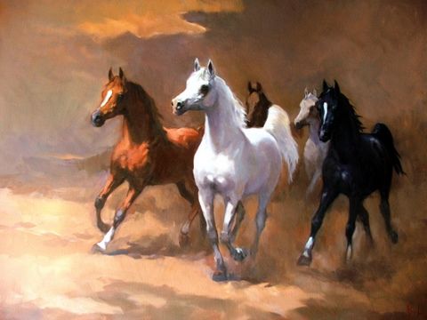 480x360 Arabian Horses 140 Horse Paintings, Horse And Paintings - Arabian Horse Painting
