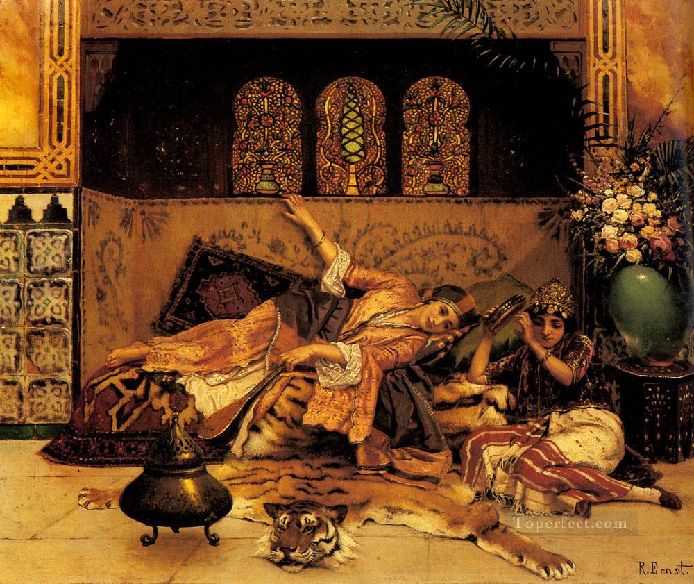 1000x841 Les Captives Arabian Painter Rudolf Ernst Painting In Oil For Sale - Arabian Painting