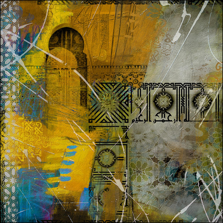 900x900 Arabic Motif 02b Painting By Corporate Art Task Force - Arabic Painting