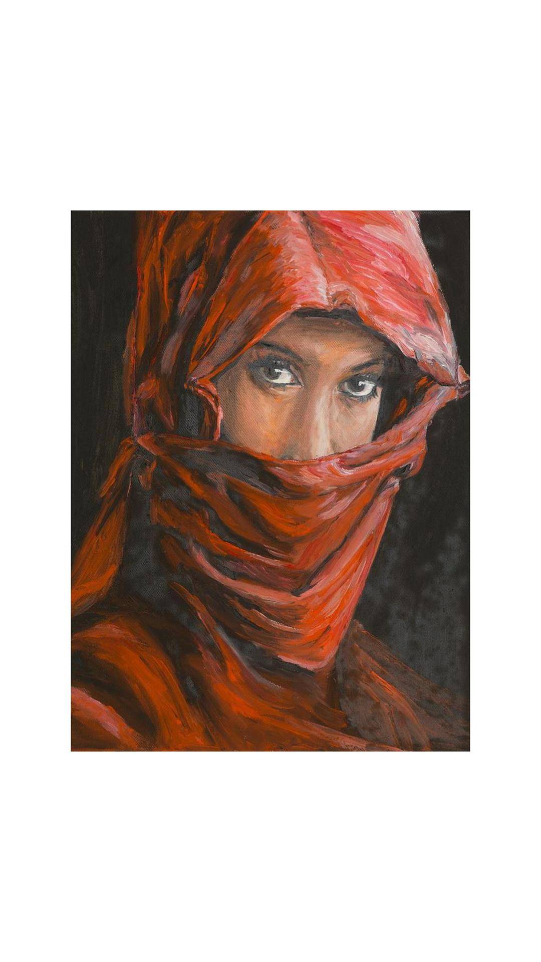 1080x1920 Buy Portrait Of An Arabic Woman Wearing A Re Hijab Painting Online - Arabic Woman Painting