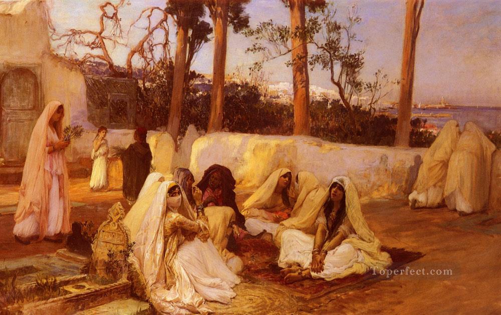 1000x630 Women At The Cemetery Algiers Arabic Frederick Arthur Bridgman - Arabic Woman Painting