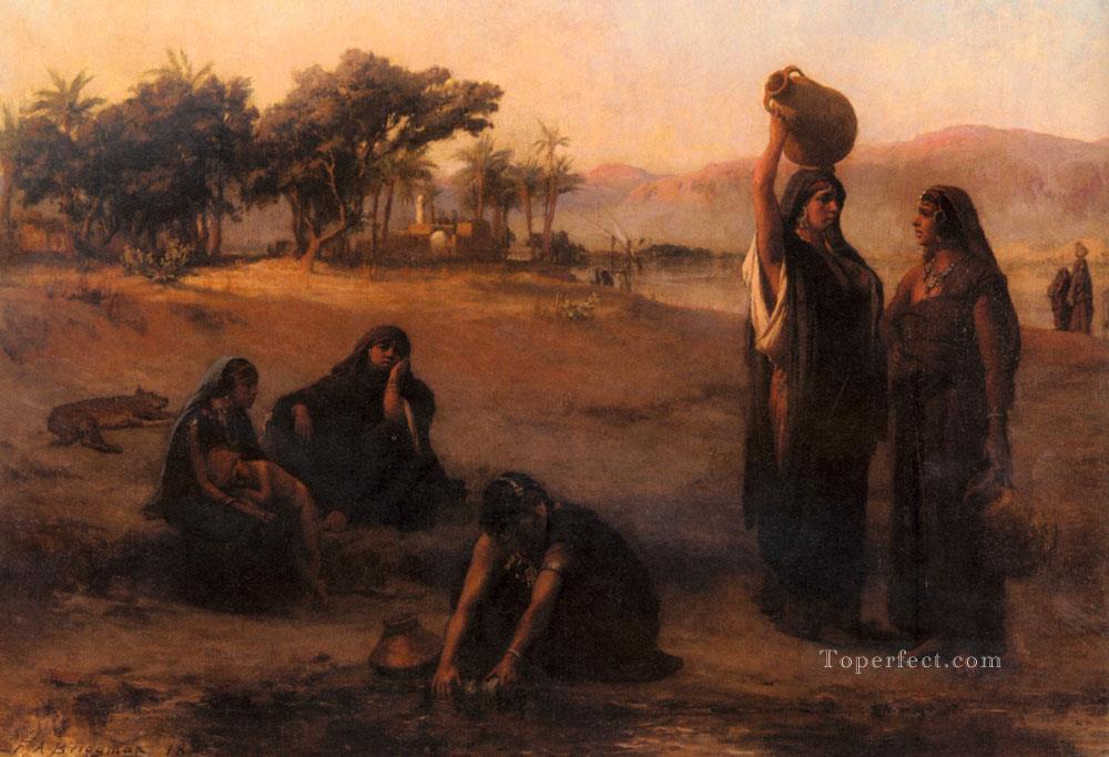 1000x683 Women Drawing Water From The Nile Arabic Frederick Arthur Bridgman - Arabic Woman Painting