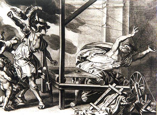 519x381 Paintings - Arachne And Athena Painting