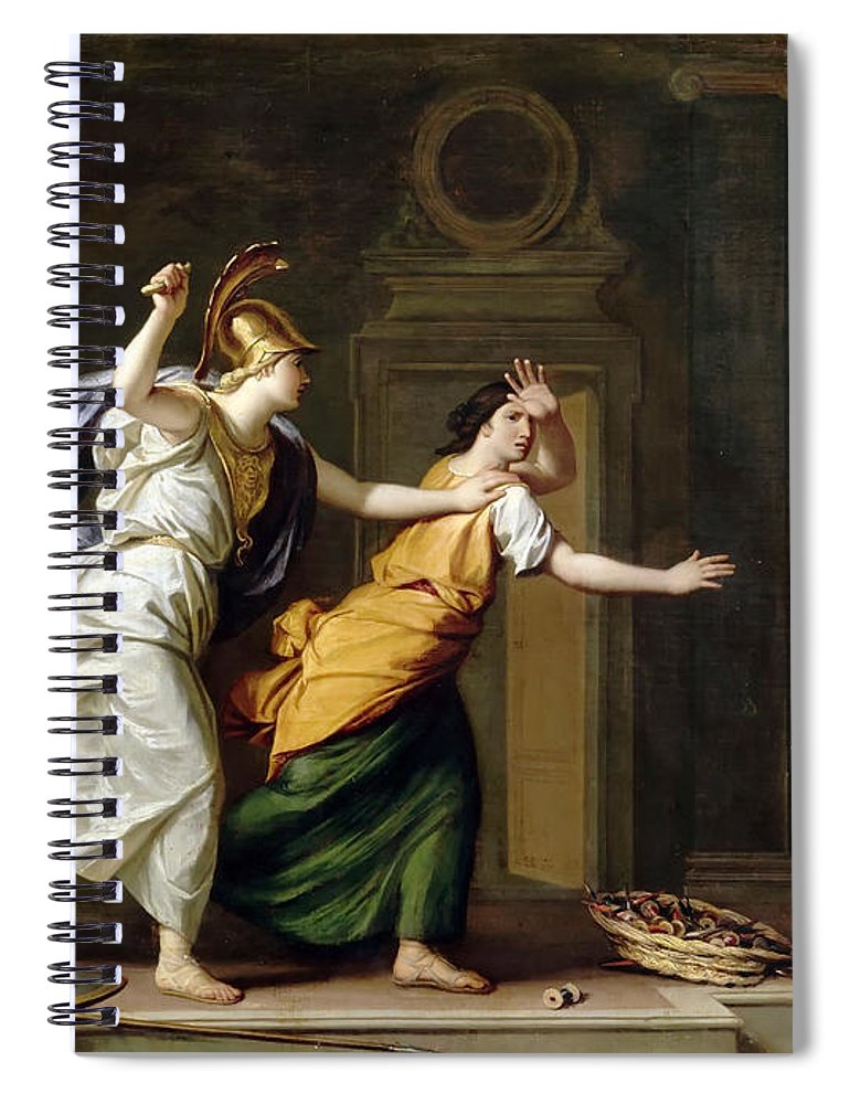 770x1000 Minerva And Arachne Spiral Notebook For Sale By Rene Antoine Houasse - Arachne Painting