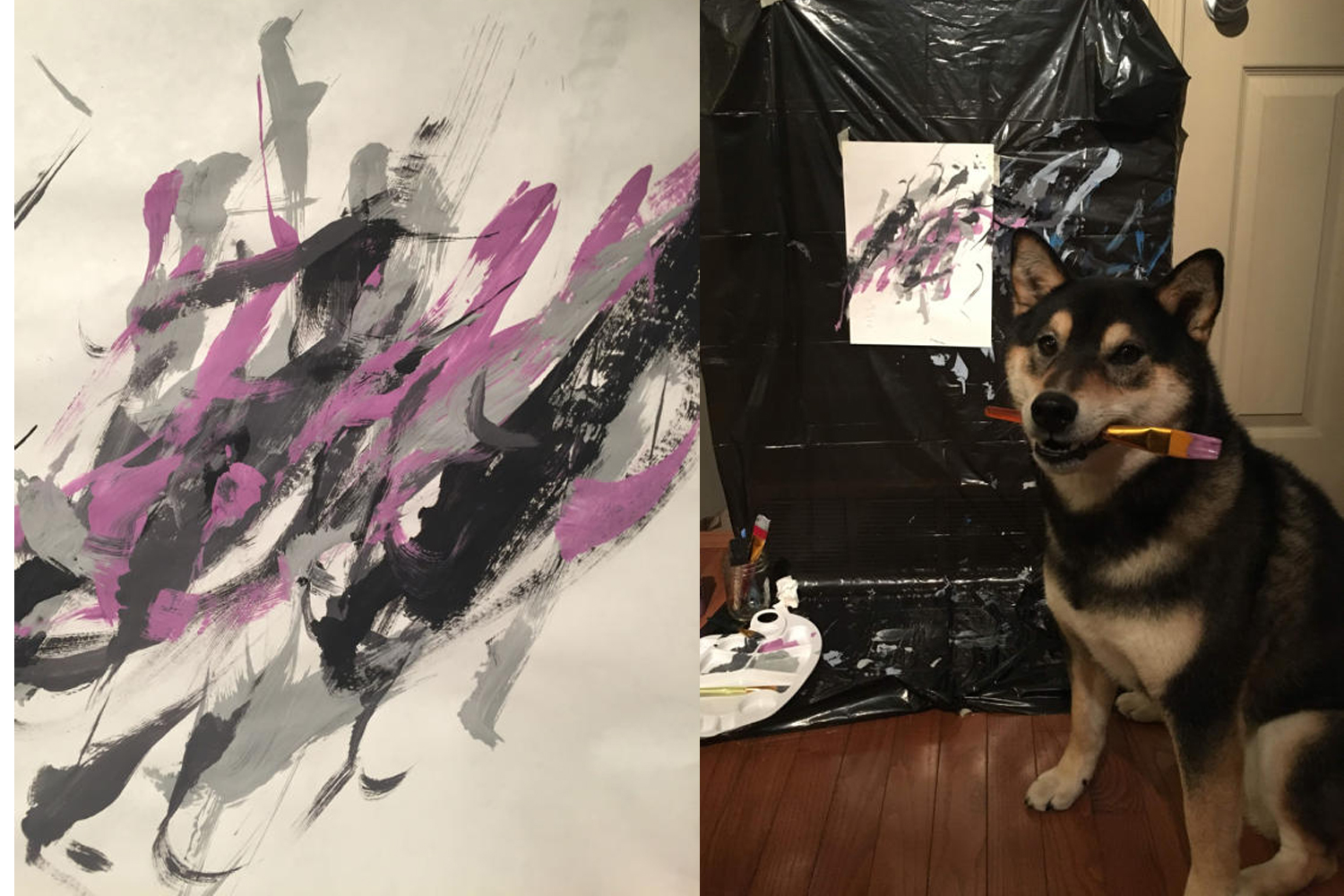 1500x1000 The Internet Is Freaking Out Over This Painting Shiba Inu - Arbor The Painting Dog