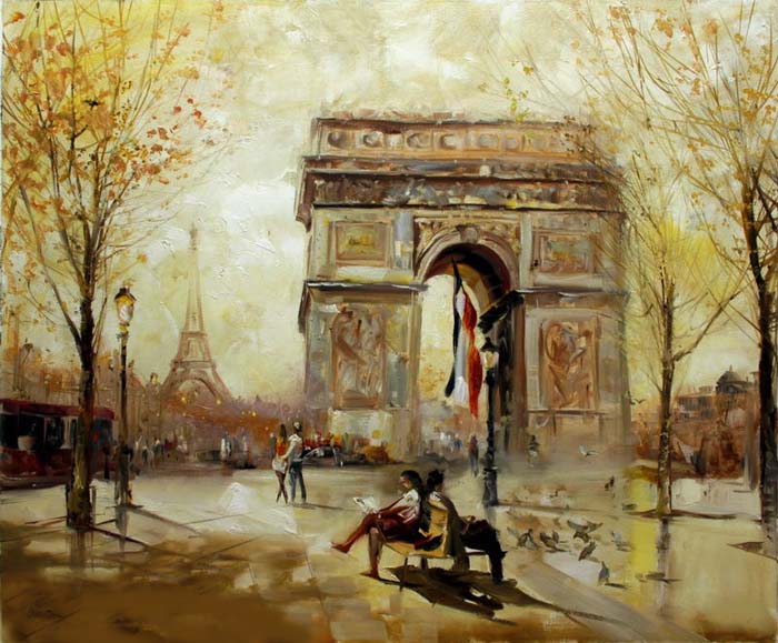 700x579 Art Reproductions And Original Oil Paintings Landscapes, Painting - Arc De Triomphe Painting