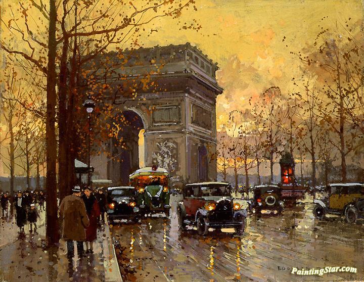 720x558 L'Arc De Triomphe Artwork By Edouard Cortes Oil Painting - Arc De Triomphe Painting