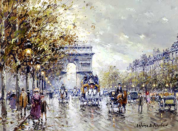 600x443 Paris L Arc De Triomphe Painting Antoine Blanchard Oil Paintings - Arc De Triomphe Painting