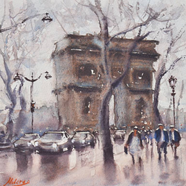 770x770 Saatchi Art Arc De Triomphe Painting By Nad Benmansour - Arc De Triomphe Painting