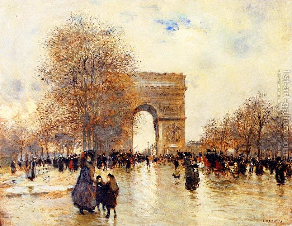 1000x774 The Arc De Triomphe Autumn Effect Jean Francois Raffaelli - Arc De Triomphe Painting