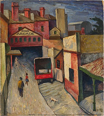 359x400 Albert Tucker King's Arcade (1937) Painting Evolution Daniel Dendy - Arcade Painting