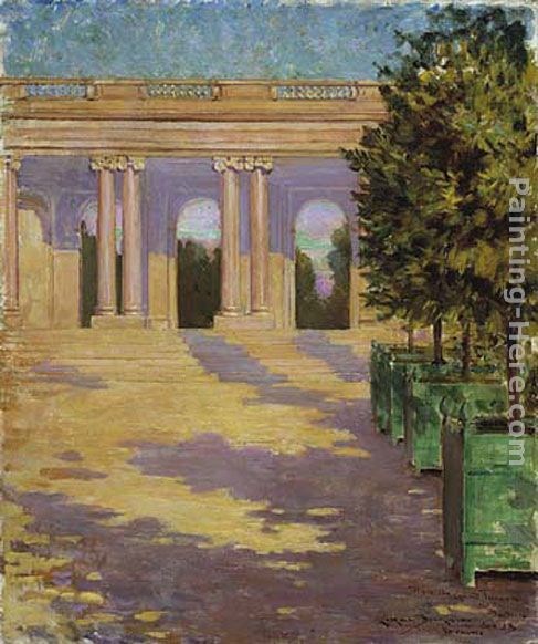 487x582 James Carroll Beckwith Arcade Of The Grand Trianon, Versailles - Arcade Painting