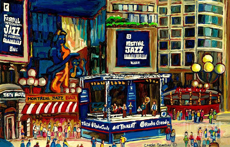 900x577 Montreal Jazz Festival Arcade Painting By Carole Spandau - Arcade Painting