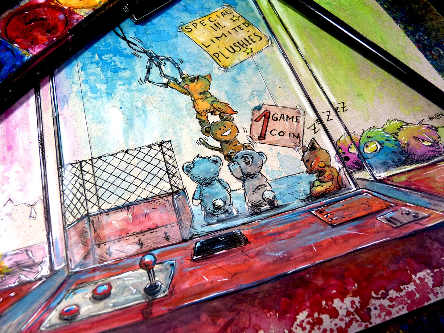 1440x1080 Watercolor Time Lapse Painting   Ink) - Arcade Painting