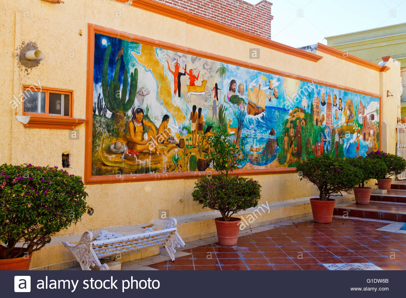 1300x956 Beautiful Mural Painted On A Wall In The Courtyard Of A Mexican - Arcade Painting