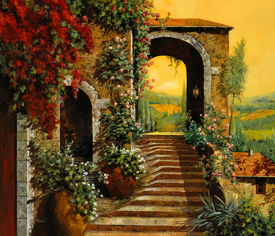 900x770 Le Scale Painting By Guido Borelli - Arch Painting