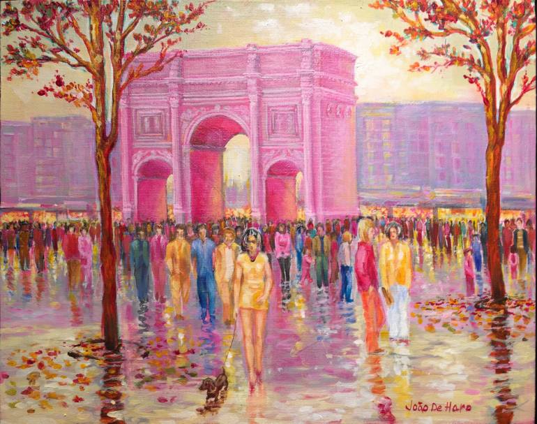 770x607 Saatchi Art La Vie En Rose Marble Arch Painting By Joao De Haro - Arch Painting