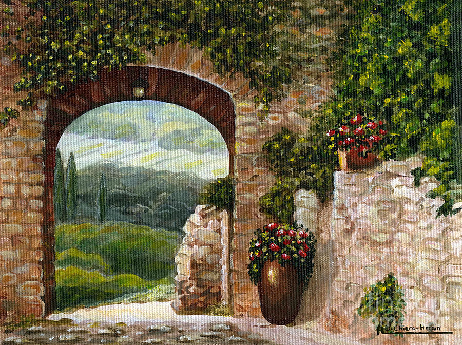 900x672 Tuscan Arch Painting By Italian Art - Arch Painting
