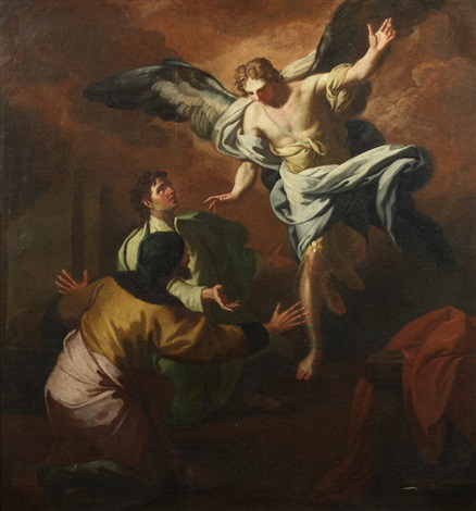 438x470 The Archangel Gabriel Appears To The Prophet Daniel By Francesco - Archangel Gabriel Painting