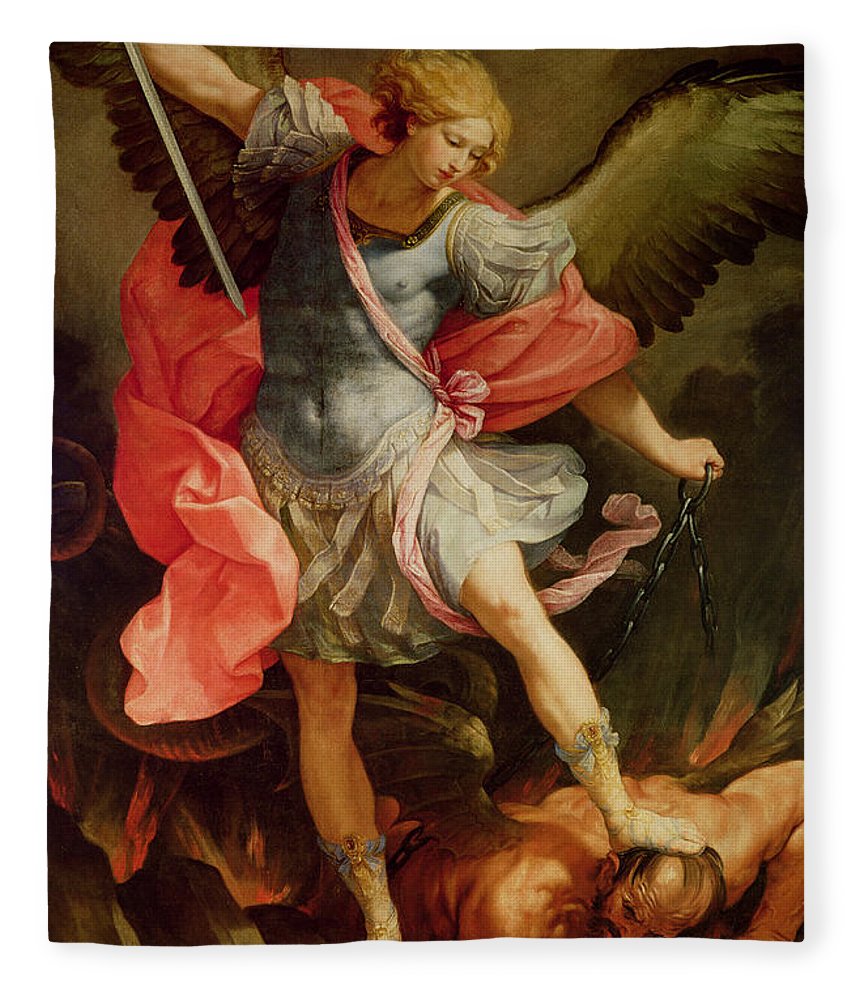 860x1000 The Archangel Michael Defeating Satan Fleece Blanket For Sale By - Archangel Michael Defeating Satan Painting