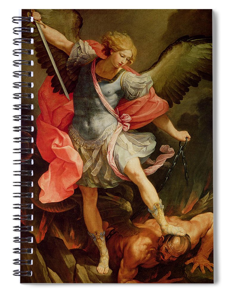 770x1000 The Archangel Michael Defeating Satan Spiral Notebook For Sale By - Archangel Michael Defeating Satan Painting