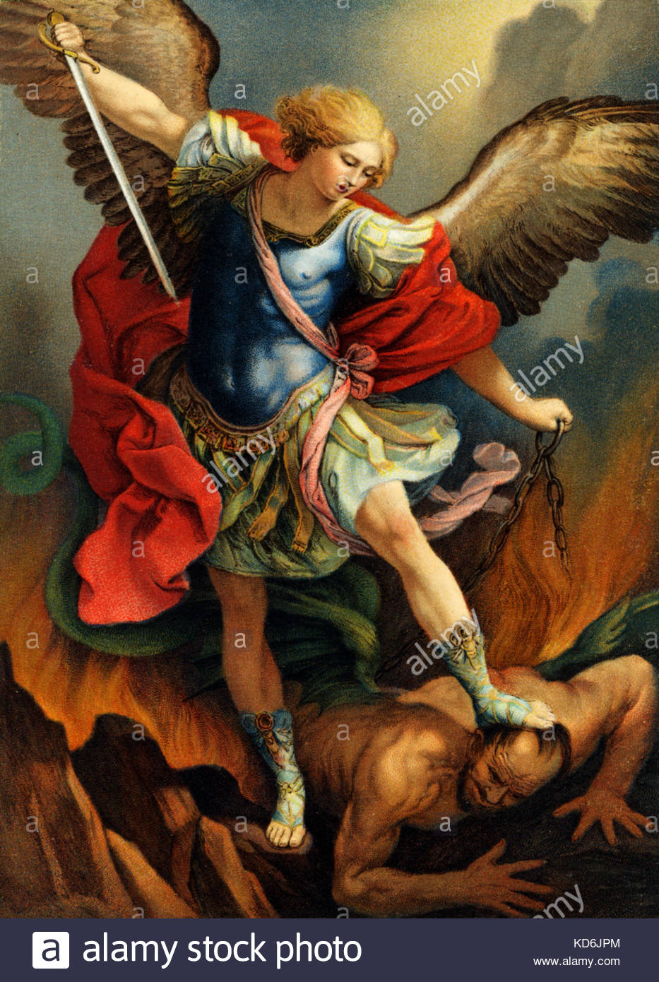 Archangel Michael Defeating Satan Painting at PaintingValley.com ...