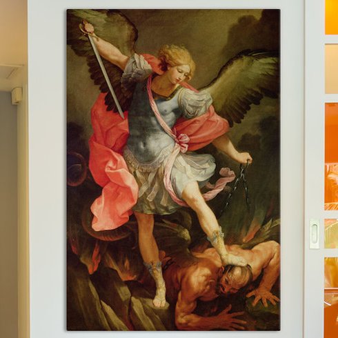 490x490 East Urban Home - Archangel Michael Defeating Satan Painting