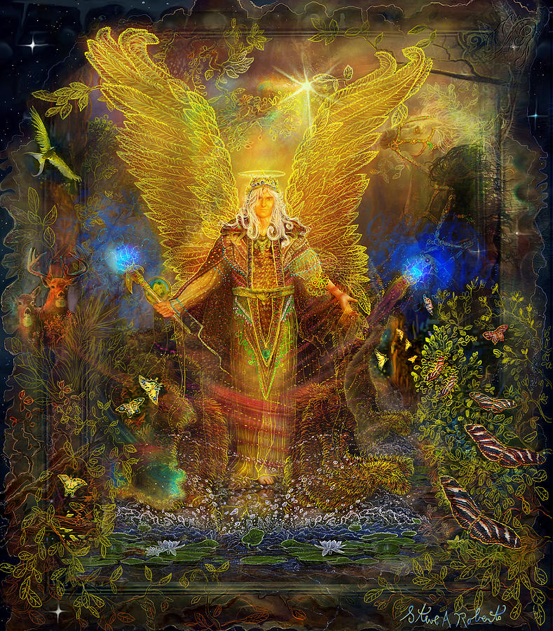 789x900 Archangel Michael Angel Tarot Card Painting By Steve Roberts - Archangel Michael Painting