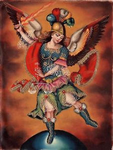 227x300 Archangel San Miguel Peruvian Cuzco Art Handmade Canvas Oil St - Archangel Michael Painting